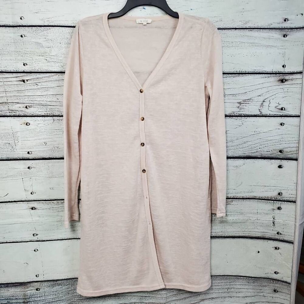 La miel Large Tan Long Juniors Cardigan Sweater